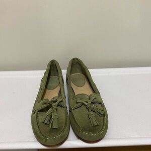 Frye Olive Green Tassel Loafers
